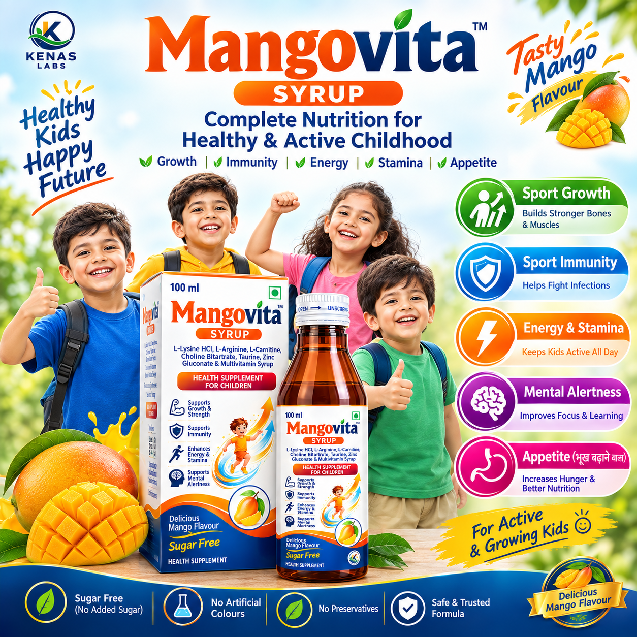 Mangovita Kids Complete Nutrition for Healthy and Active Childhood